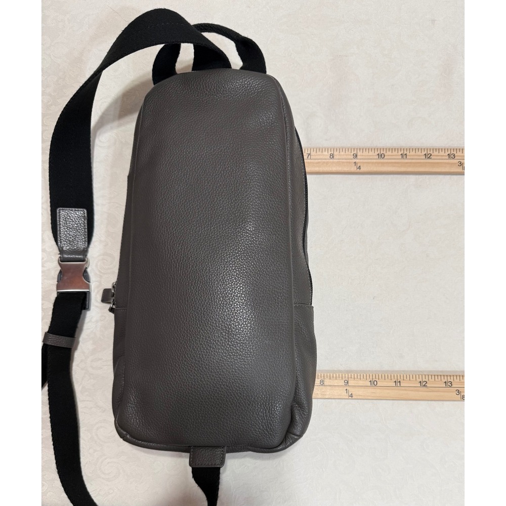 Coach Sling Backpack Mens OS Grey Leather F70691 Crossbody Commuter Luxury - Picture 11 of 16